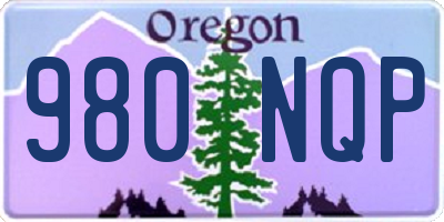 OR license plate 980NQP