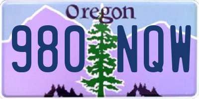 OR license plate 980NQW