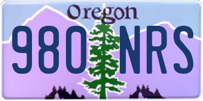 OR license plate 980NRS