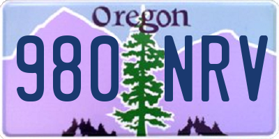 OR license plate 980NRV