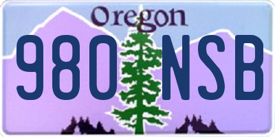 OR license plate 980NSB
