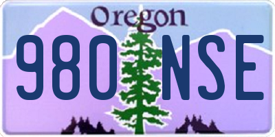 OR license plate 980NSE