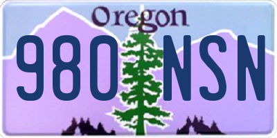 OR license plate 980NSN