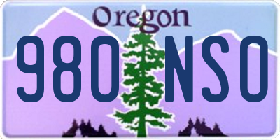 OR license plate 980NSO