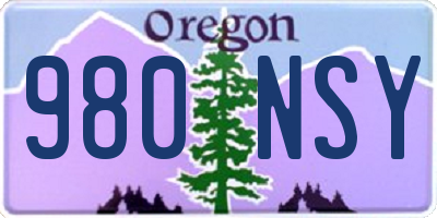 OR license plate 980NSY