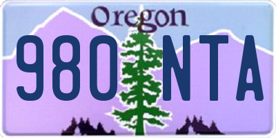 OR license plate 980NTA