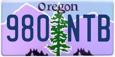 OR license plate 980NTB