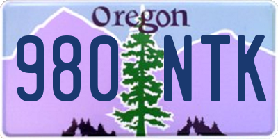 OR license plate 980NTK