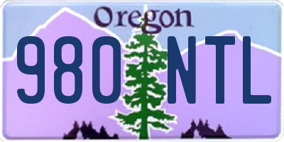 OR license plate 980NTL