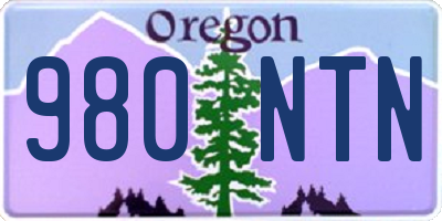 OR license plate 980NTN