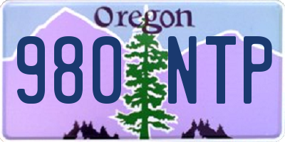 OR license plate 980NTP