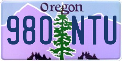 OR license plate 980NTU