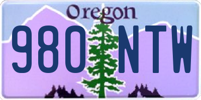 OR license plate 980NTW