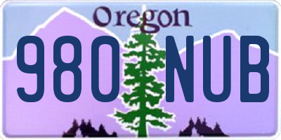OR license plate 980NUB