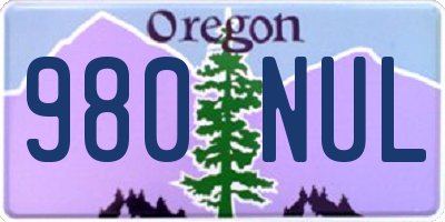 OR license plate 980NUL