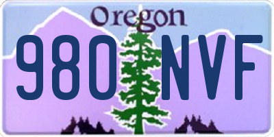 OR license plate 980NVF