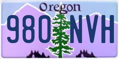 OR license plate 980NVH