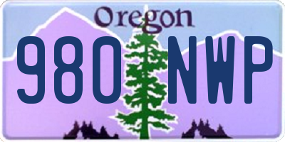 OR license plate 980NWP