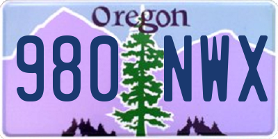 OR license plate 980NWX
