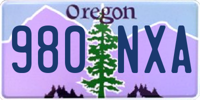 OR license plate 980NXA