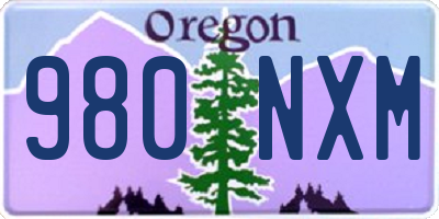 OR license plate 980NXM