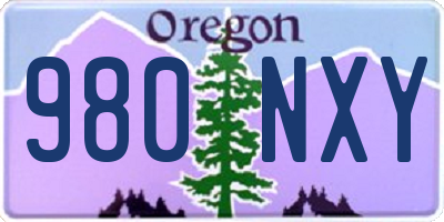 OR license plate 980NXY
