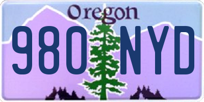 OR license plate 980NYD