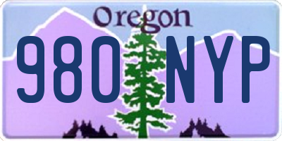 OR license plate 980NYP