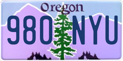 OR license plate 980NYU