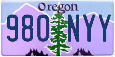 OR license plate 980NYY