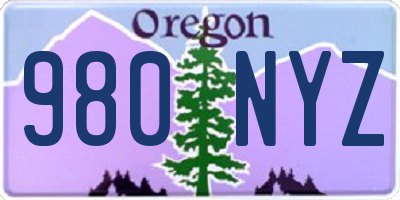 OR license plate 980NYZ