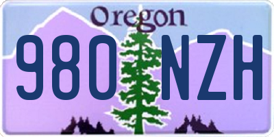 OR license plate 980NZH
