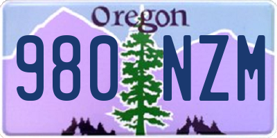 OR license plate 980NZM