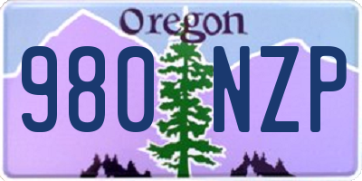 OR license plate 980NZP