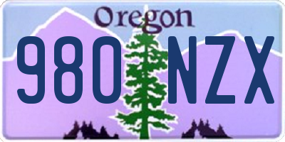 OR license plate 980NZX