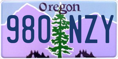 OR license plate 980NZY
