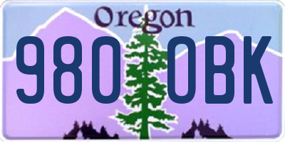 OR license plate 980OBK