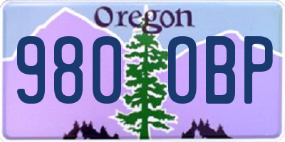 OR license plate 980OBP