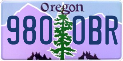 OR license plate 980OBR