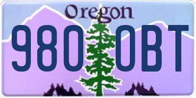 OR license plate 980OBT