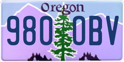 OR license plate 980OBV