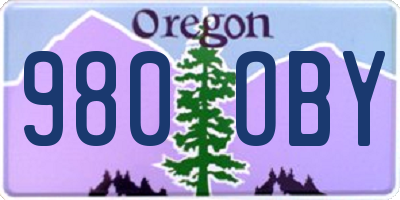 OR license plate 980OBY