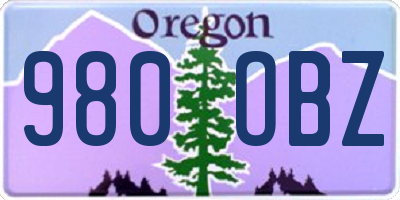 OR license plate 980OBZ