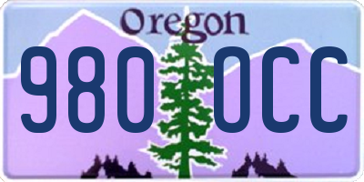 OR license plate 980OCC
