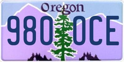 OR license plate 980OCE