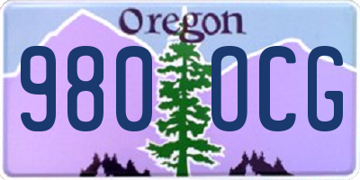 OR license plate 980OCG