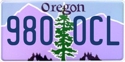 OR license plate 980OCL