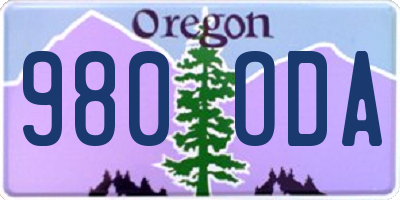 OR license plate 980ODA