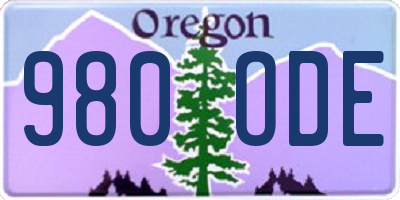 OR license plate 980ODE
