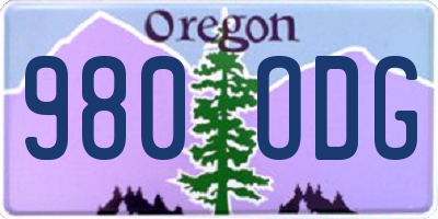 OR license plate 980ODG